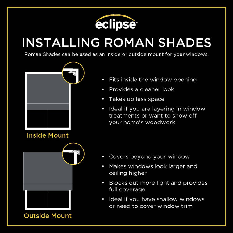 Gray Cordless Blackout Fabric Roman Shade 23x64