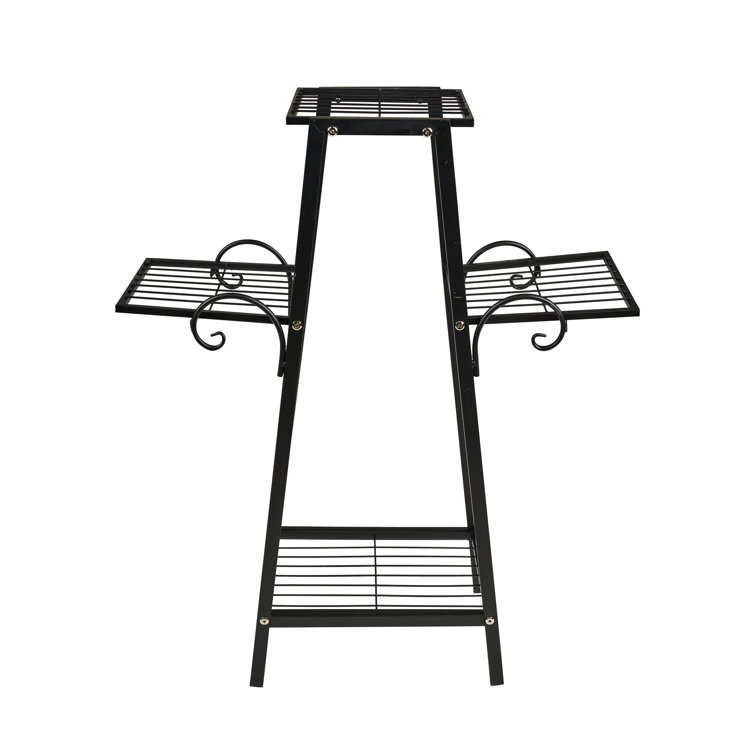 Black Metal 3-Tier Outdoor Plant Stand
