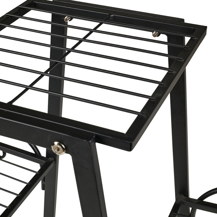 Black Metal 3-Tier Outdoor Plant Stand