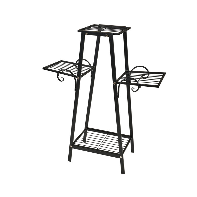 Black Metal 3-Tier Outdoor Plant Stand