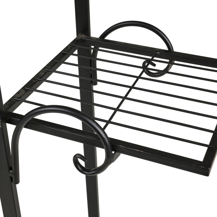 Black Metal 3-Tier Outdoor Plant Stand