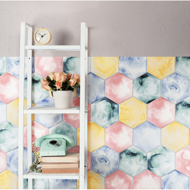 Multicolor Hexagon Porcelain Floor and Wall Tile