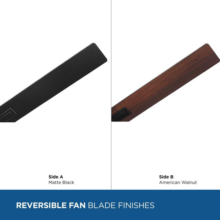 60" Matte Black and Charcoal LED Ceiling Fan with Remote