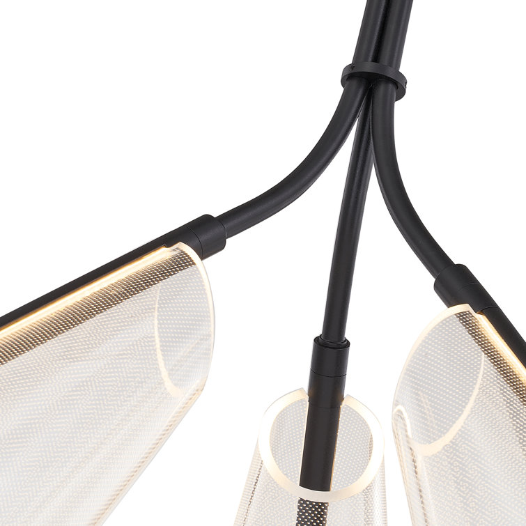 Mulberry Modern Minimal LED Pendant in Matte Black, 26.25" H x 21.75" W