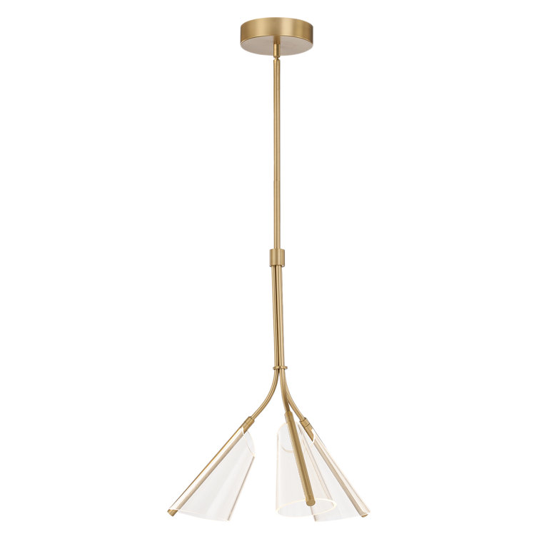 Mulberry Brushed Gold and Clear Acrylic LED Pendant