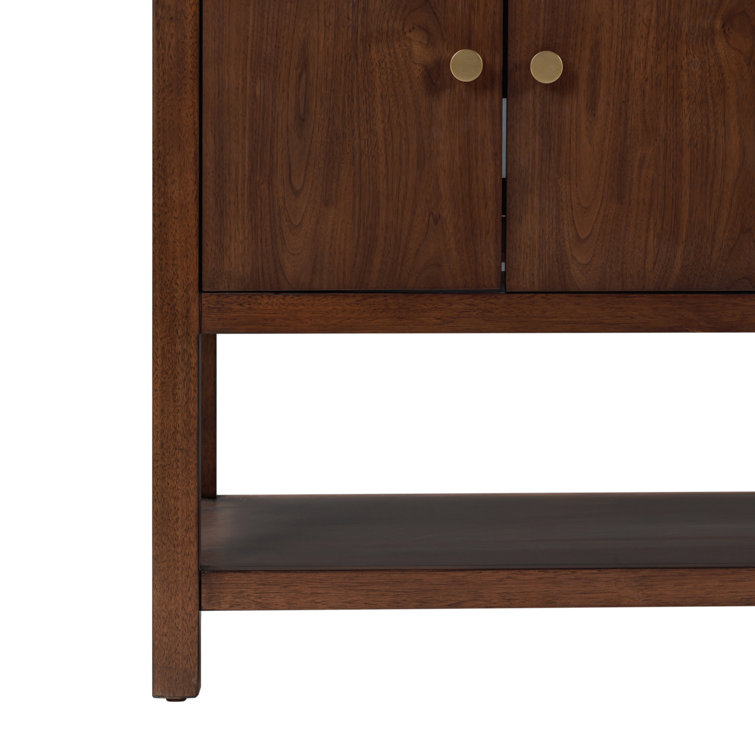 Zoe 60'' Walnut Double Bathroom Vanity with Gold Hardware