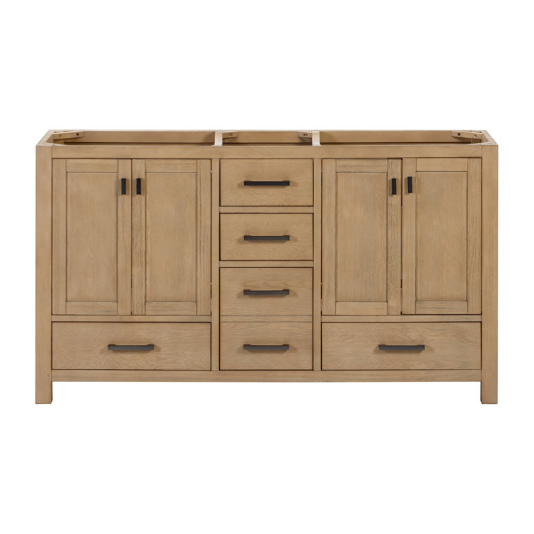 Modero 60'' Brushed Oak Double Freestanding Vanity Base