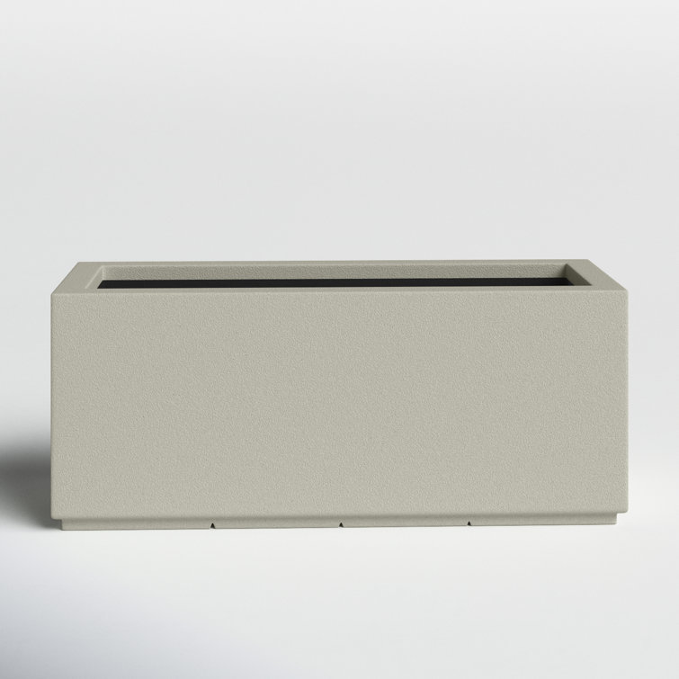 Greige Extra Large Polymer Rectangular Outdoor Planter