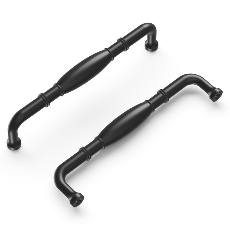 Matte Black Traditional Farmhouse Kitchen Cabinet Handles, 5-1/16"