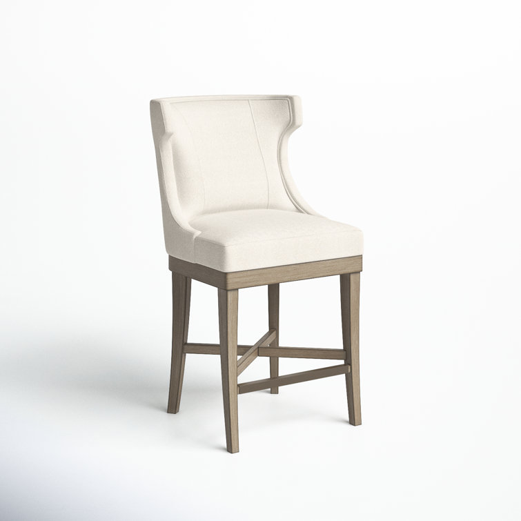 Trentin Cream Wood Swivel Wingback Counter Stool