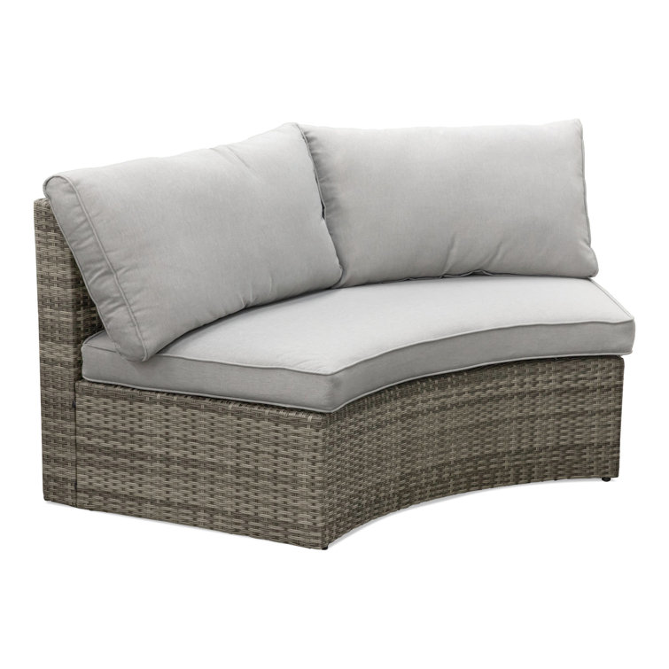 Gray Aluminum 6-Piece Outdoor Sectional with Fire Pit