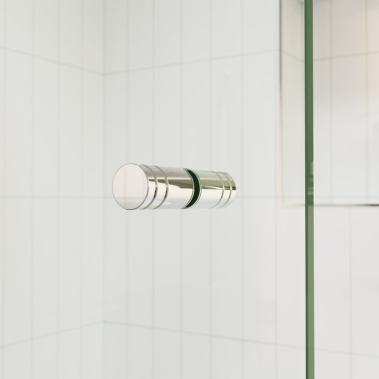 Polished Chrome Frameless Glass Bathtub Shower Door