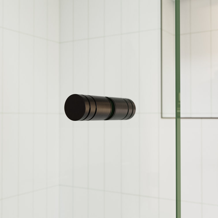 34'' x 58'' Oil Rubbed Bronze Frameless Glass Hinged Bathtub Door