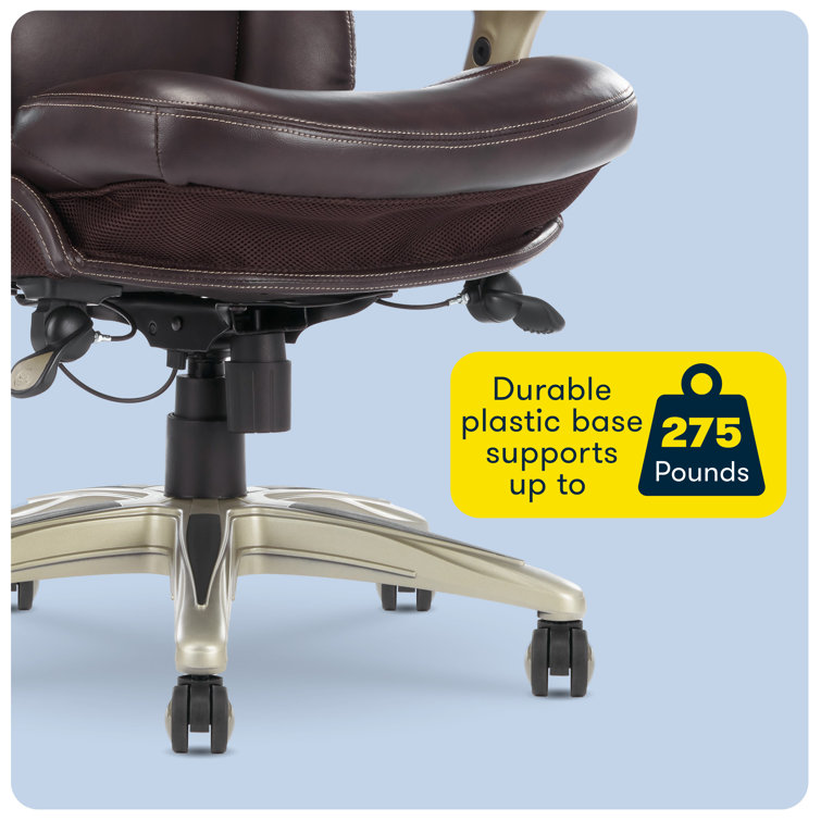 Chestnut Brown Faux Leather Executive Swivel Office Chair
