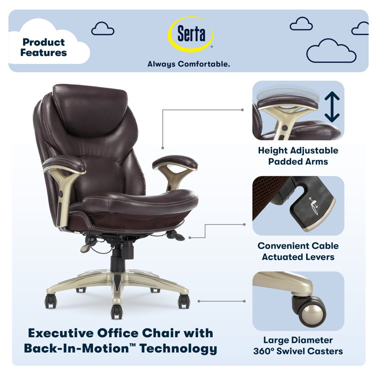 Chestnut Brown Faux Leather Executive Swivel Office Chair