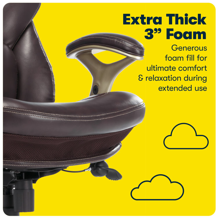 Chestnut Brown Faux Leather Executive Swivel Office Chair