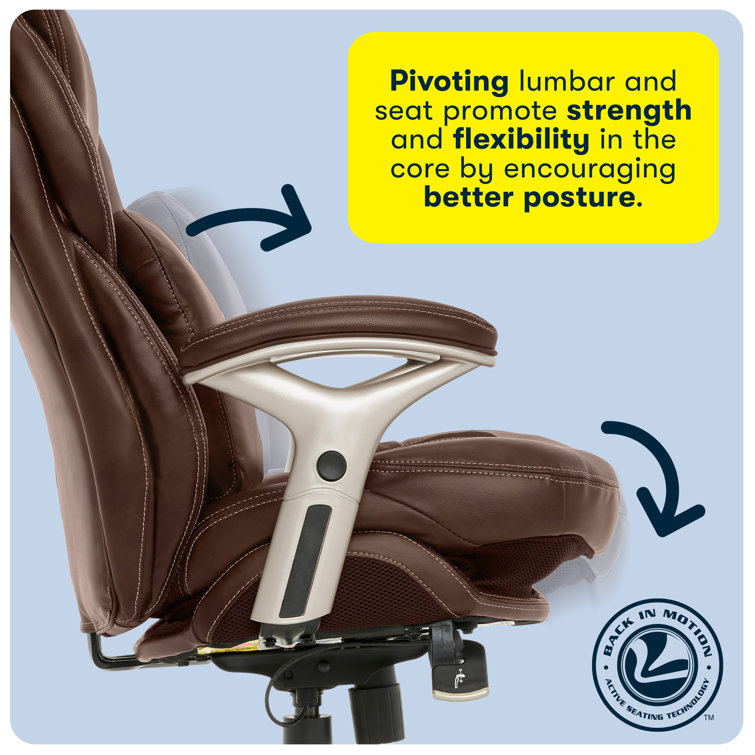 Chestnut Brown Faux Leather Executive Swivel Office Chair