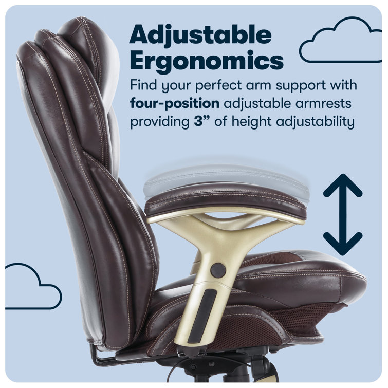 Chestnut Brown Faux Leather Executive Swivel Office Chair