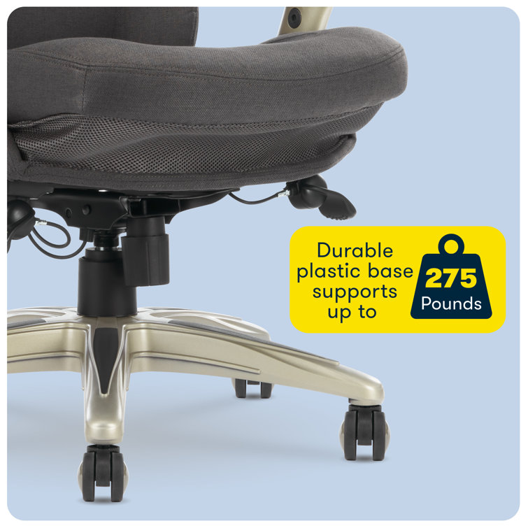 ErgoFlex Executive Mid-Back Chair in Dark Gray with Swivel & Adjustable Arms