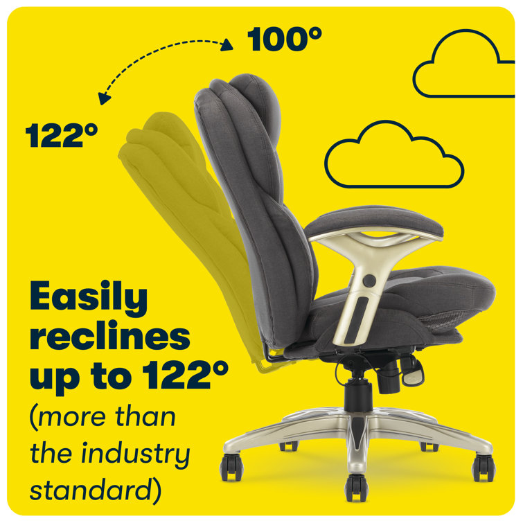 ErgoFlex Executive Mid-Back Chair in Dark Gray with Swivel & Adjustable Arms