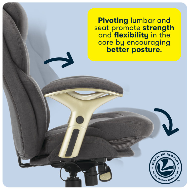 ErgoFlex Executive Mid-Back Chair in Dark Gray with Swivel & Adjustable Arms