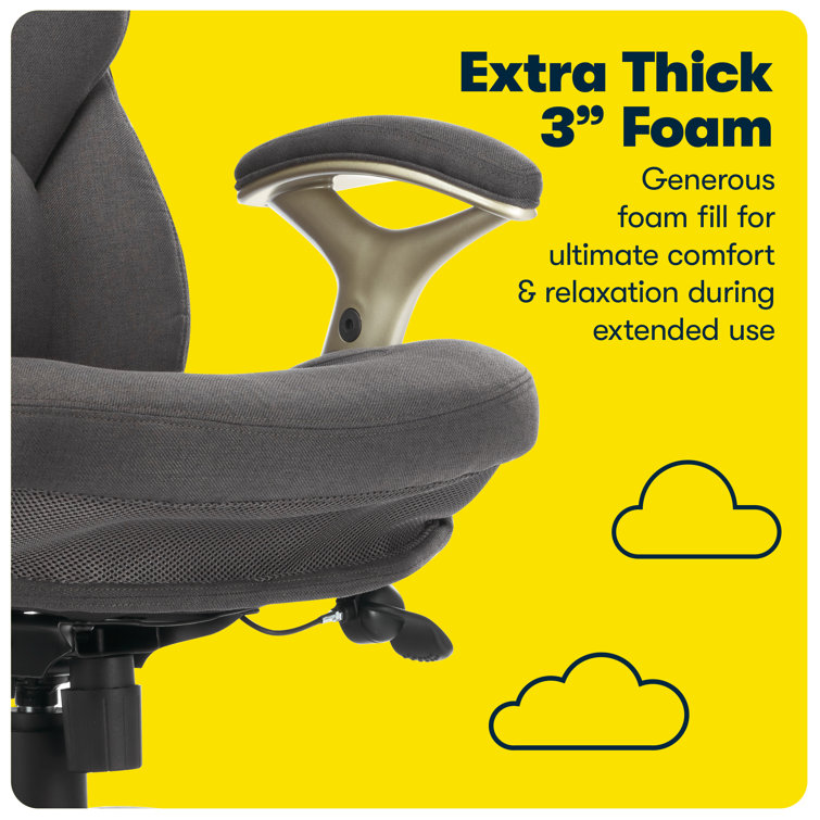 ErgoFlex Executive Mid-Back Chair in Dark Gray with Swivel & Adjustable Arms