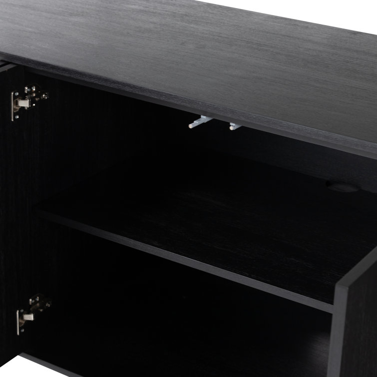 Paden 94'' Black Acacia Sideboard with Curved Legs