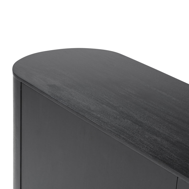 Paden 94'' Black Acacia Sideboard with Curved Legs