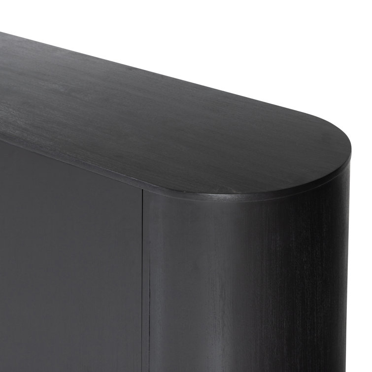 Paden 94'' Black Acacia Sideboard with Curved Legs