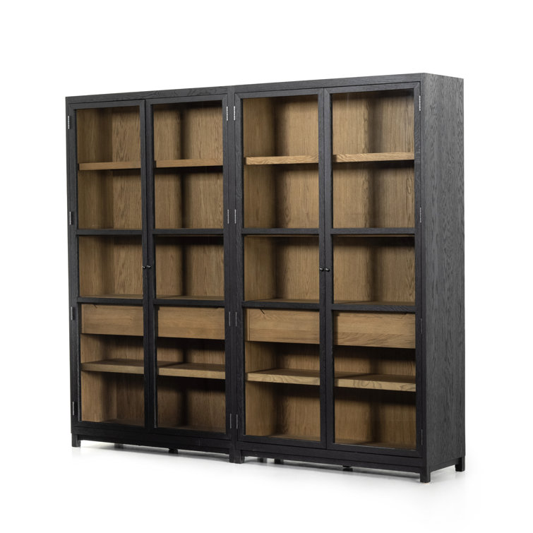 Millie Matte Black and Oak Double Display Cabinet