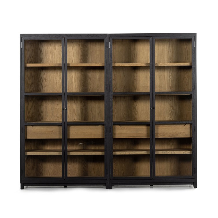 Millie Matte Black and Oak Double Display Cabinet