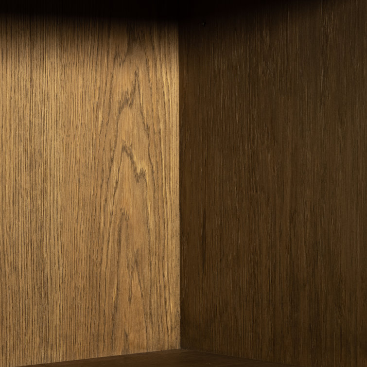Millie Matte Black and Oak Double Display Cabinet