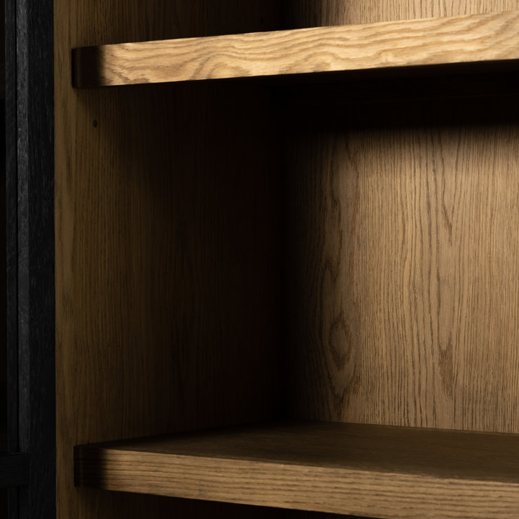 Millie Matte Black and Oak Double Display Cabinet