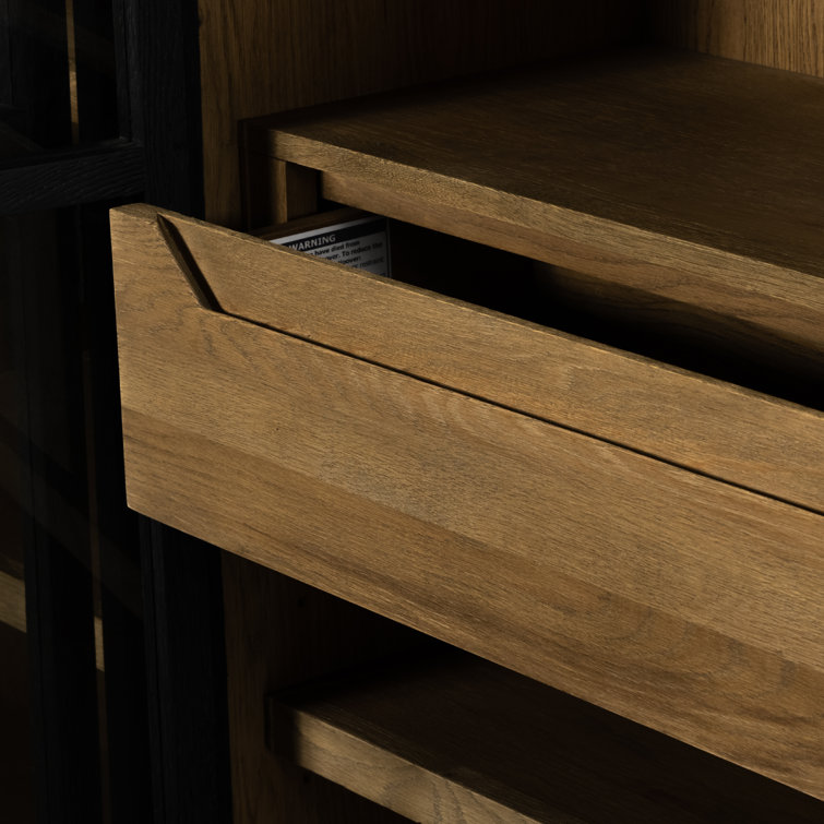Millie Matte Black and Oak Double Display Cabinet