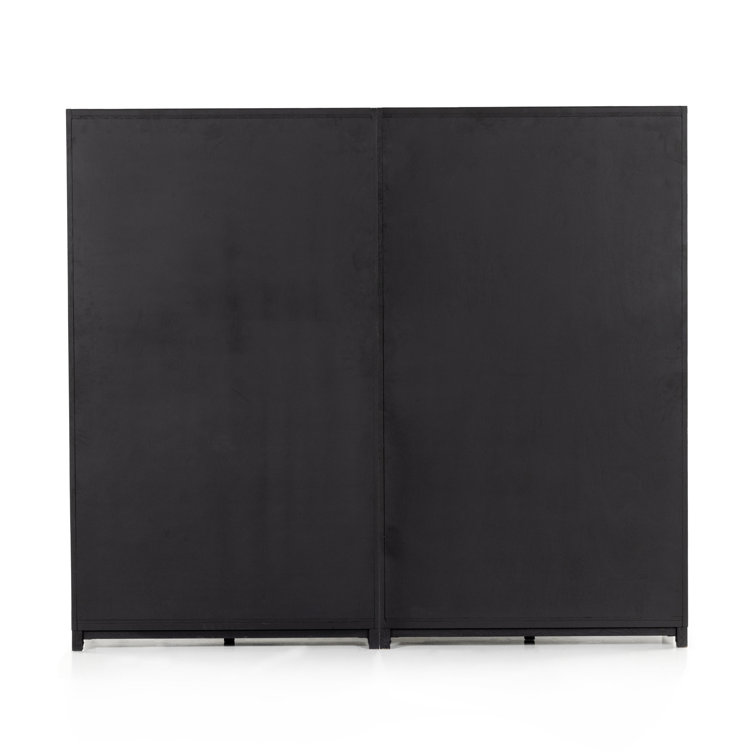 Millie Matte Black and Oak Double Display Cabinet