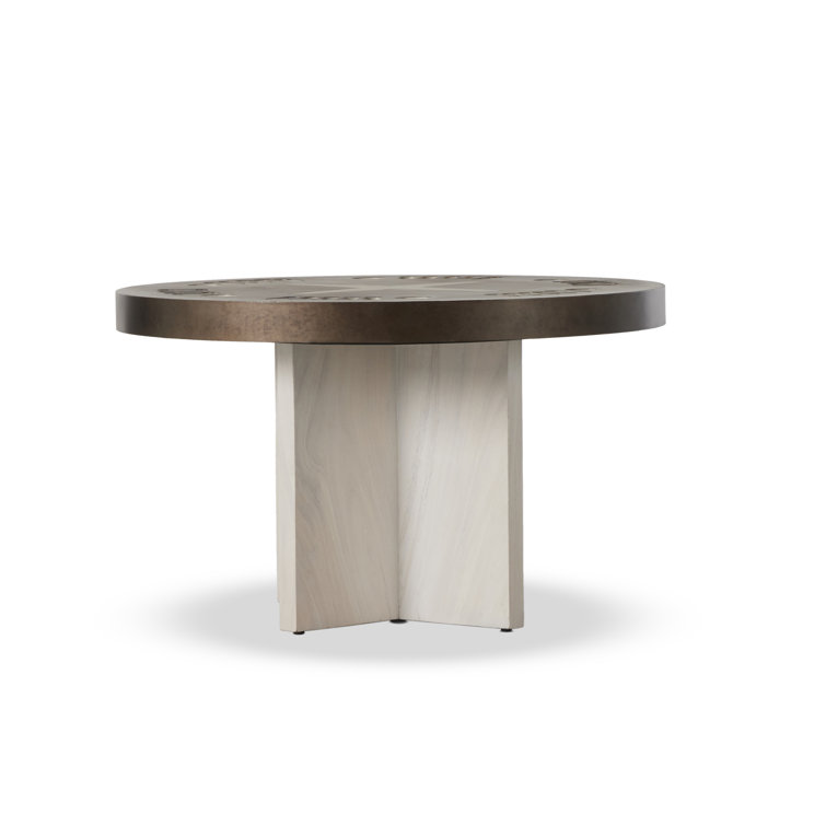 Handmade Guanacaste Wood and Metal 6-Player Poker Table
