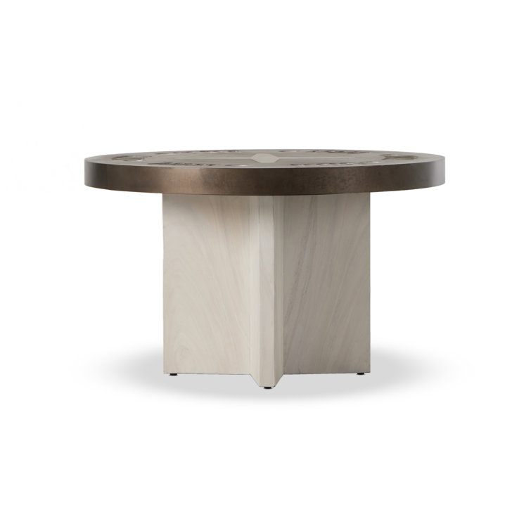 Handmade Guanacaste Wood and Metal 6-Player Poker Table