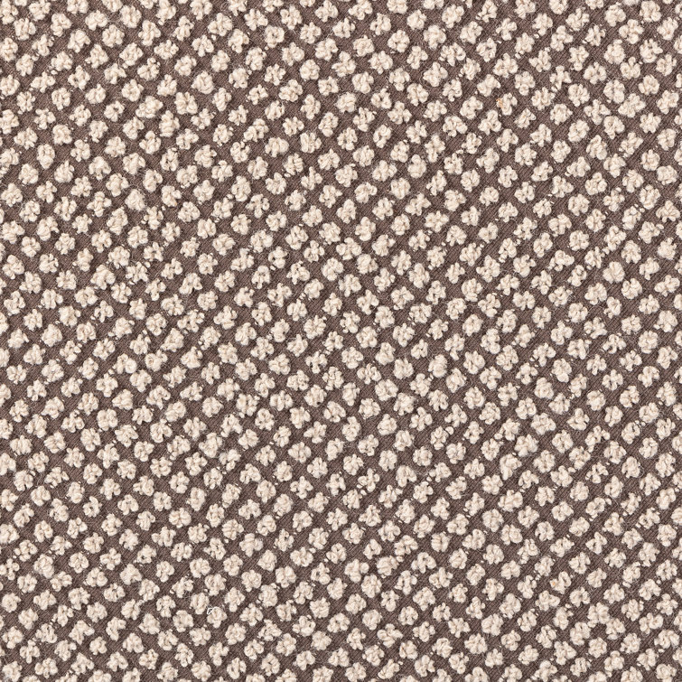 22" Taupe Polyester Blend Round Ottoman with Wood Base