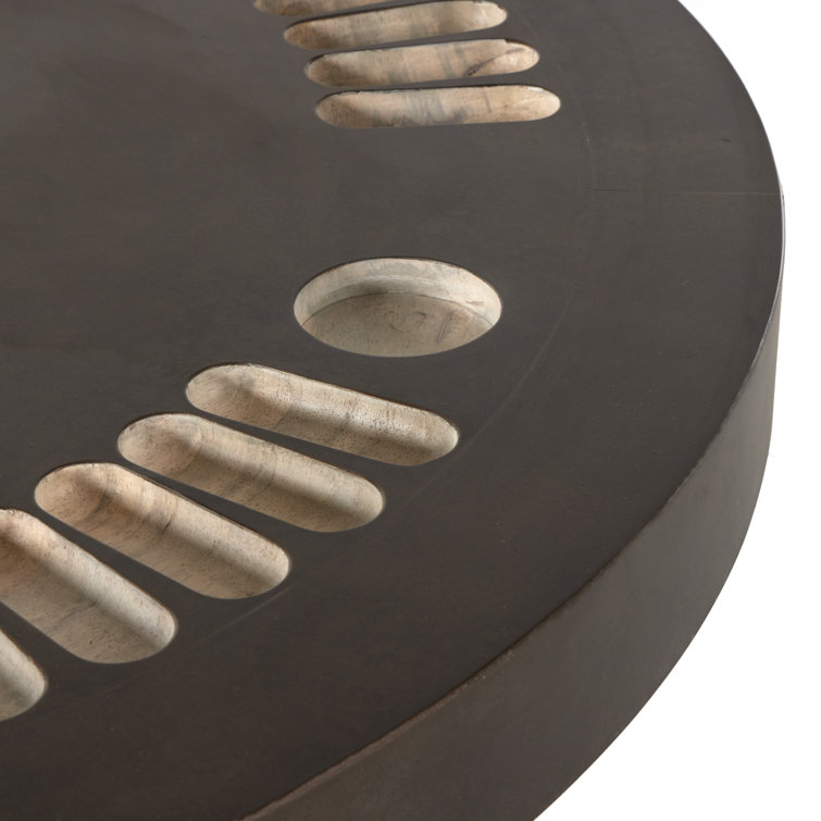 Handmade Guanacaste Wood and Metal 6-Player Poker Table