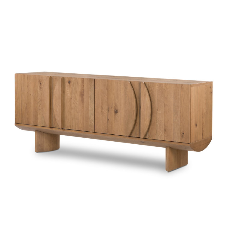 Natural Oak Veneer 80'' Modern Sideboard