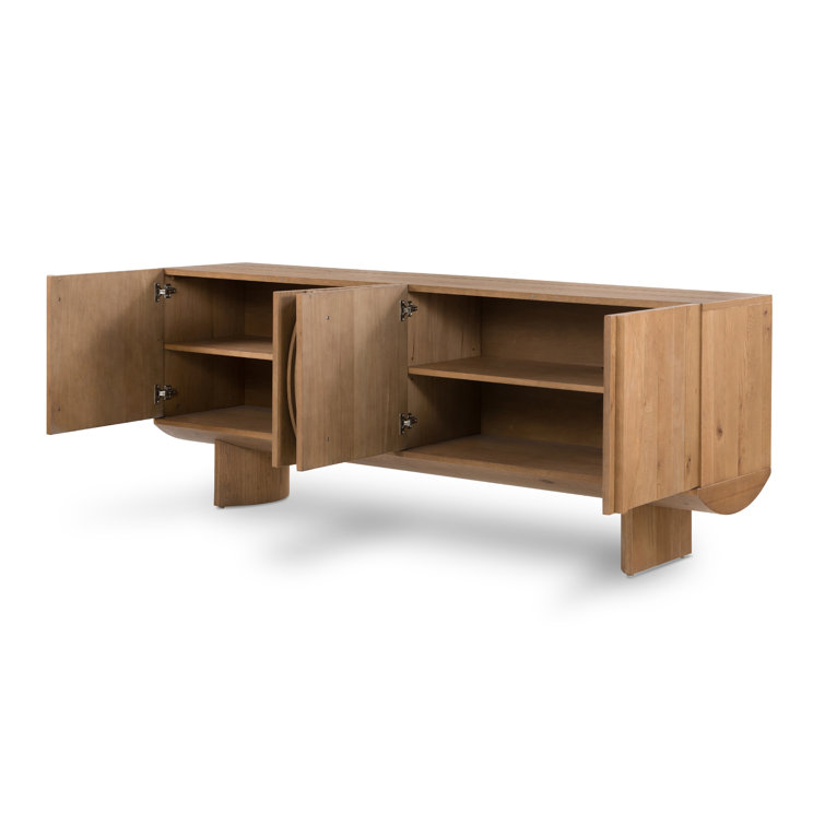 Natural Oak Veneer 80'' Modern Sideboard