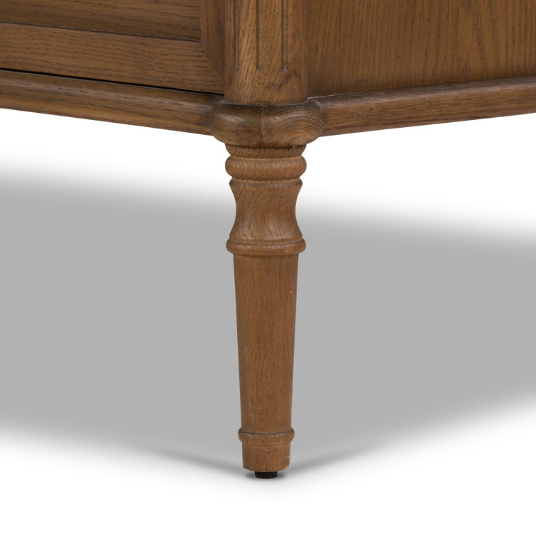 Toasted Oak Double Dresser with Marble Top and Levelers