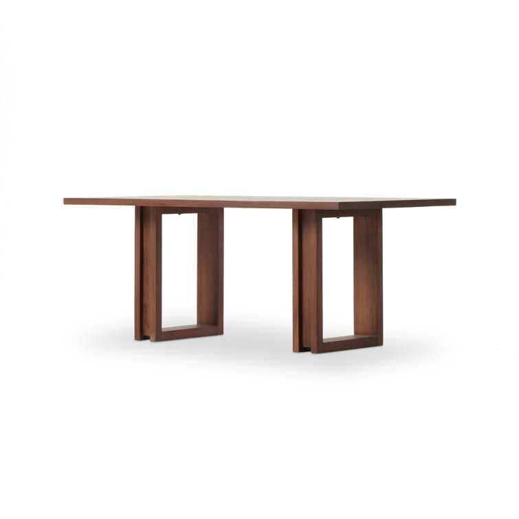 Brown Wash Solid Wood Rectangular Dining Table for Eight