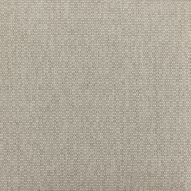 Teak and Beige Upholstered Counter Stool with Cushion