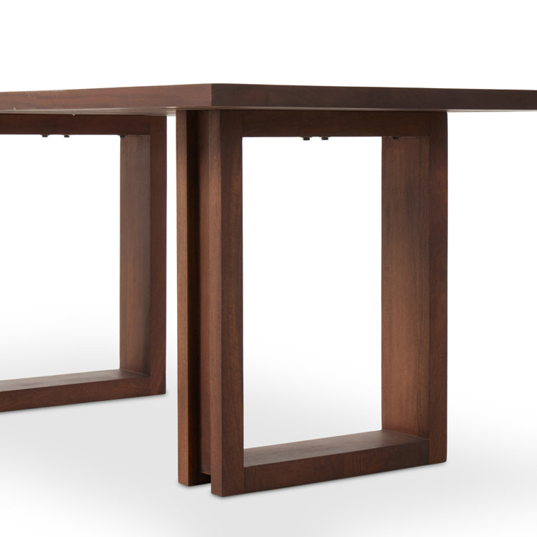 Brown Wash Solid Wood Rectangular Dining Table for Eight