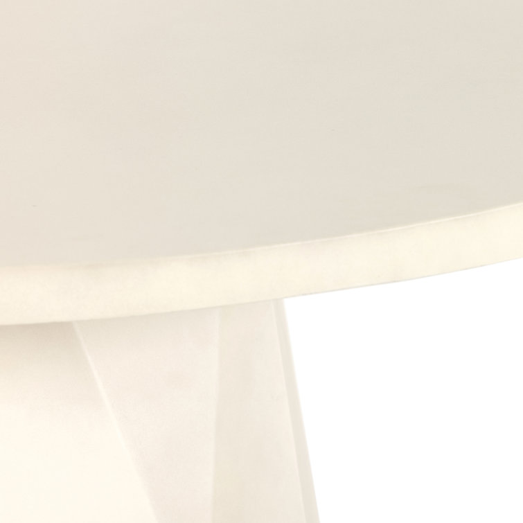White Concrete 60'' Round Outdoor Dining Table