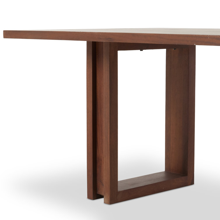 Brown Wash Solid Wood Rectangular Dining Table for Eight