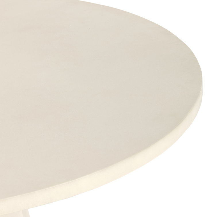 White Concrete 60'' Round Outdoor Dining Table