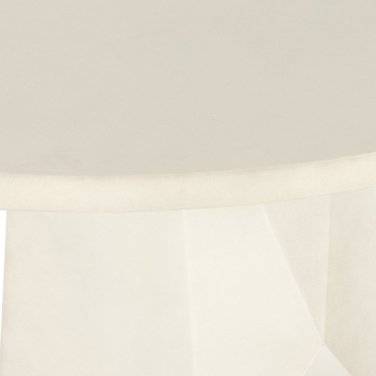 White Concrete 60'' Round Outdoor Dining Table