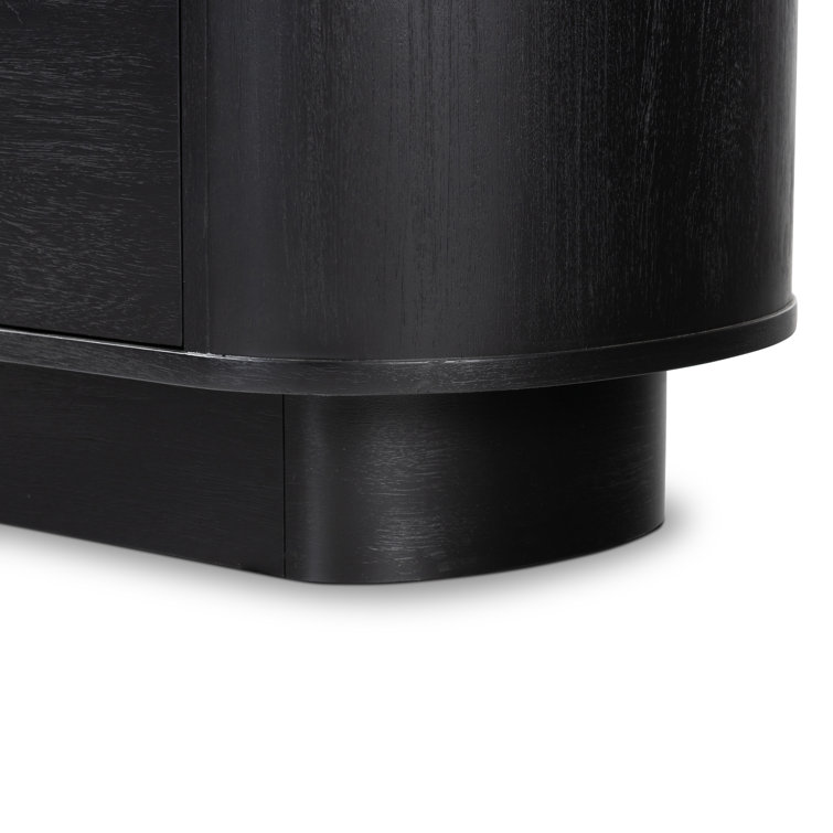 Black Acacia 2-Drawer Modern Nightstand